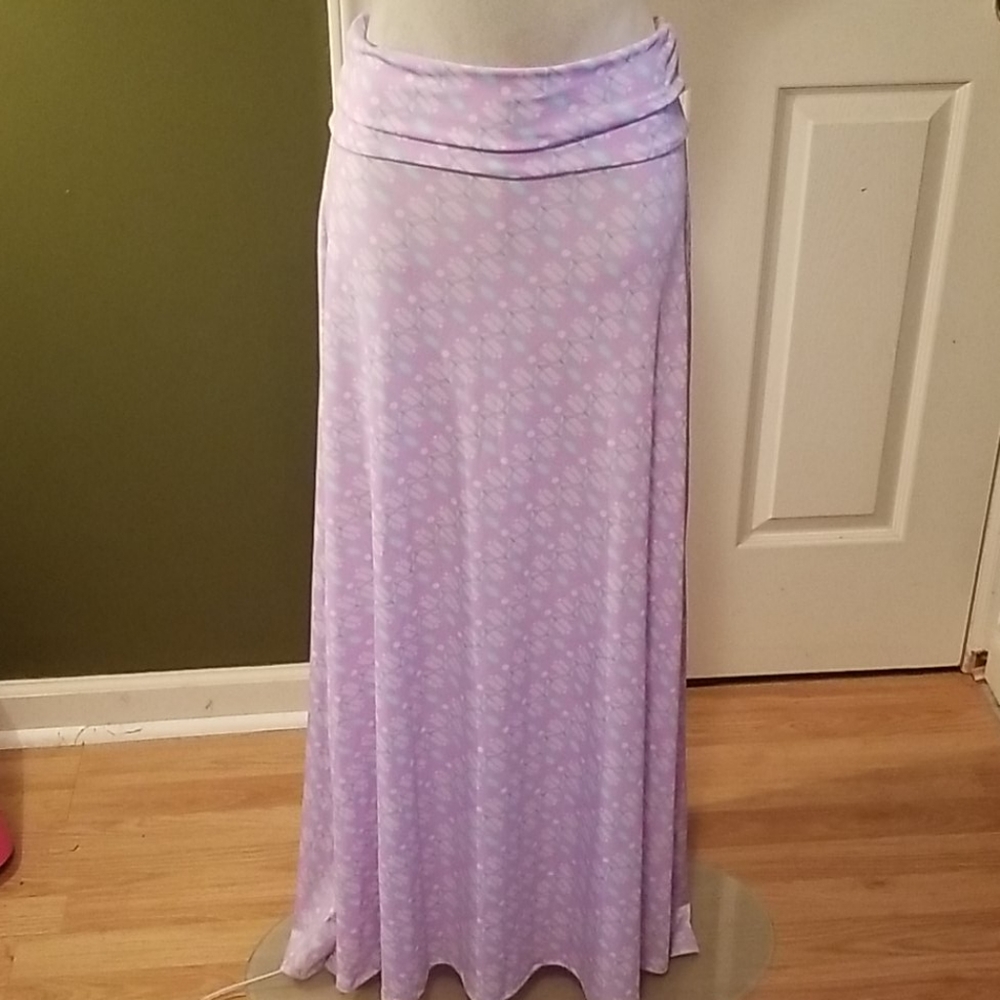 Lularoe Lilac Pink Mint Floral Maxi XS
